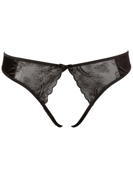 TANGA BIANCO IN RASO E TULLE CON APERTURA